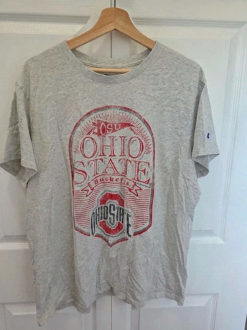 Rare Vintage Champion Ohio State Gray Graphic Tee XL